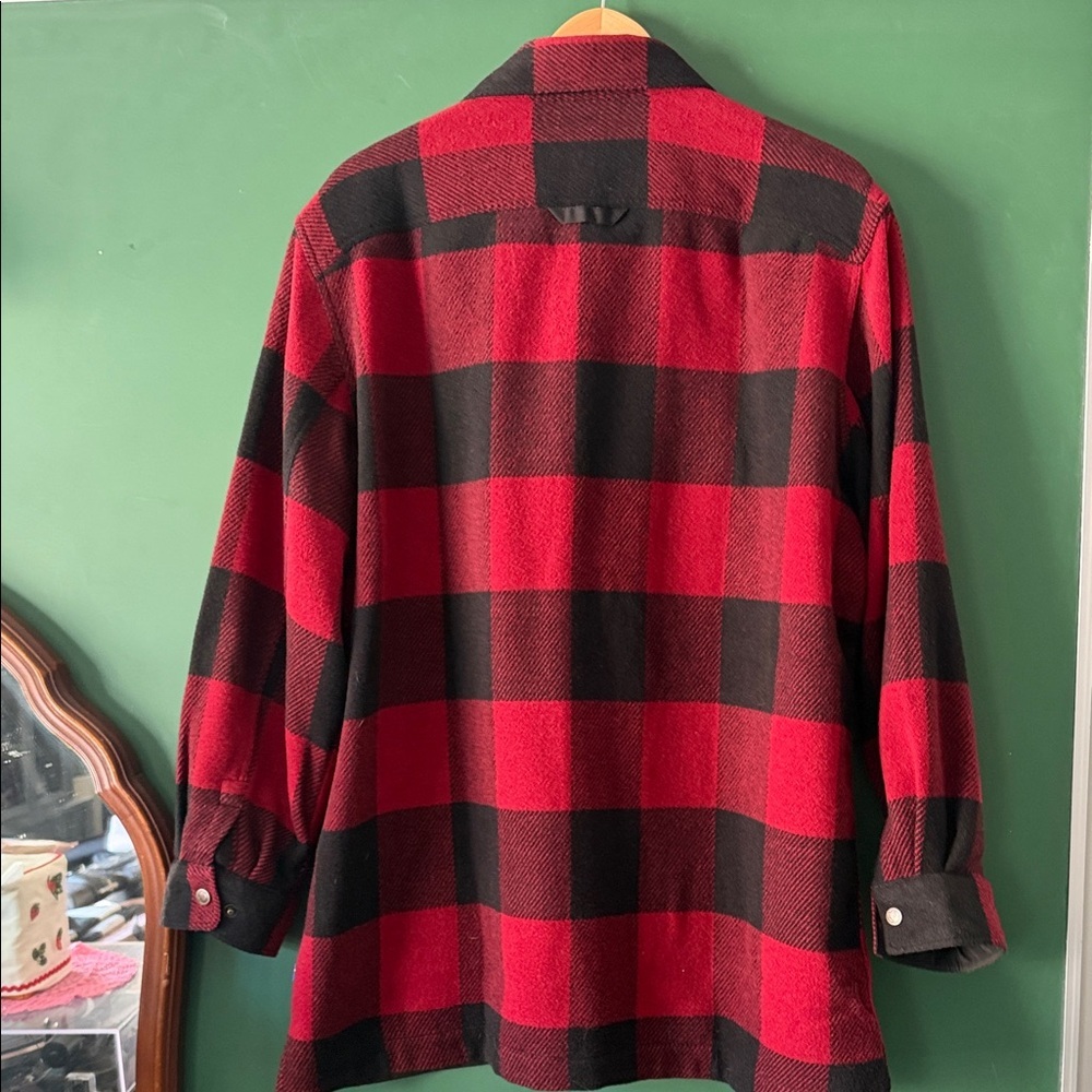Fjallraven Red & Black Canada Mens XXL Shirt Jacket Comfort Fit Wool Blend - Picture 10 of 11